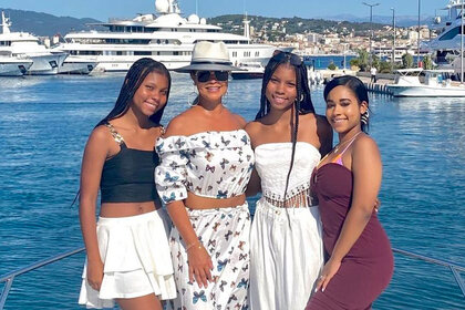 Gizelle Bryant and her daughters on vacation.