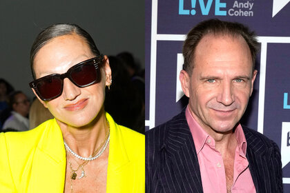 Jenna Lyons at a Sergio Hudson fashion show and Ralph Fiennes at WWHL