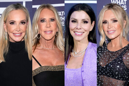 Split of Shannon Beador, Tamra Judge, Heather Dubrow, and Vicki Gunvalson at WWHL in NYC.