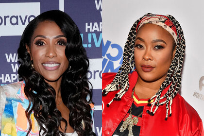 Split of Jackie Walters at WWHL and Da Brat at a T.V. premiere.