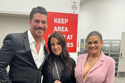 Jax Taylor, Brittany Cartwright, and Lori Krebs smiling and posing together.