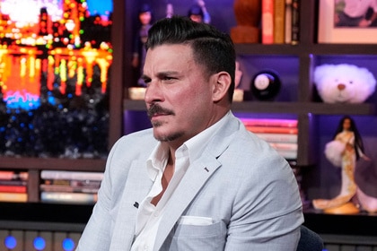 Jax Taylor sitting at the Watch What Happens Live clubhouse in New York City.