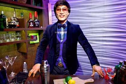 Kevin Lee behind the bar at Watch What Happens Live with Andy Cohen