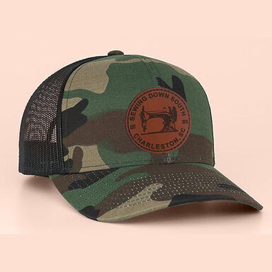 Camo Leather Patch Trucker