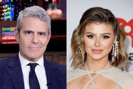 split image of Andy Cohen and Raquel Leviss