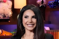Jennifer Aydin smiles while at the Watch What Happens Live clubhouse.