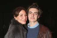 Luann De Lesseps and Noel De Lesseps pose together at an event.