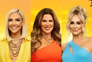Split of Gina Kirschenheiter, Emily Simpson and Taylor Armstrong in their RHOC press portrait.