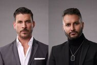 Side by side of Jax Taylor and Shake Chatterjee in front of a gray backdrop for House of Villains.