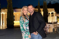 Dina Manzo from RHONJ with her husband David Cantin on vacation in Greece.