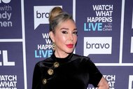 Marysol Patton wears a black dress and bun on Watch What Happens Live Episode 20200.