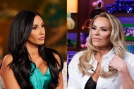 Split of Monica Garcia at the RHOSLC reunion and Heather Gay at WWHL