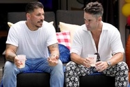 Jax Taylor and Jesse Lally at a pool party.