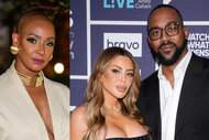 Split of Guerdy Abraira in Miami and Larsa Pippen with Marcus Jordan at WWHL