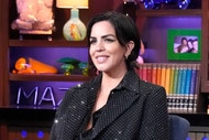 Katie Maloney wearing a bedazzled black blazer at Watch What Happens Live