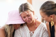 Ariana Madix crying and being consoled by Scheana Shay and Lala Kent.
