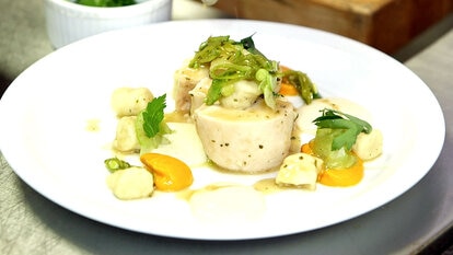 Poached Chicken Breast with Herbs and Miso