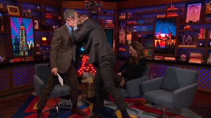 Andy Cohen, Allison Janney & John Benjamin Hickey Kiss in the Clubhouse!