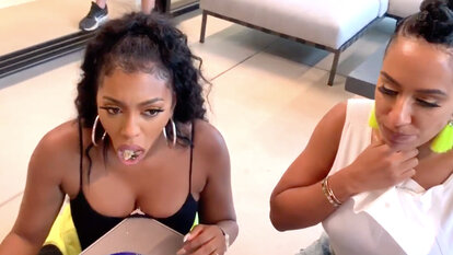 Porsha Williams Gags on Sardines and Raw Octopus in Greece