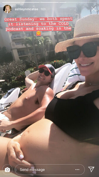 Pregnant Ashley Wirkus wears a bikini