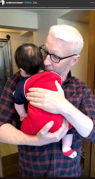 Anderson Cooper with Andy Cohen's Son Benjamin Allen Cohen