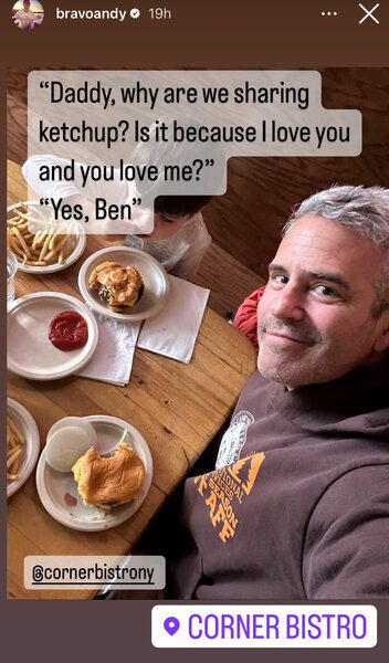 Andy Cohen's son Ben's thoughts on sharing food.