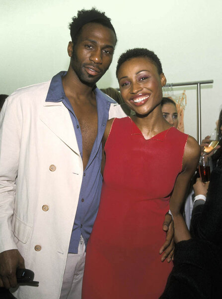 Cynthia Bailey and Leon Robinson at an event together.