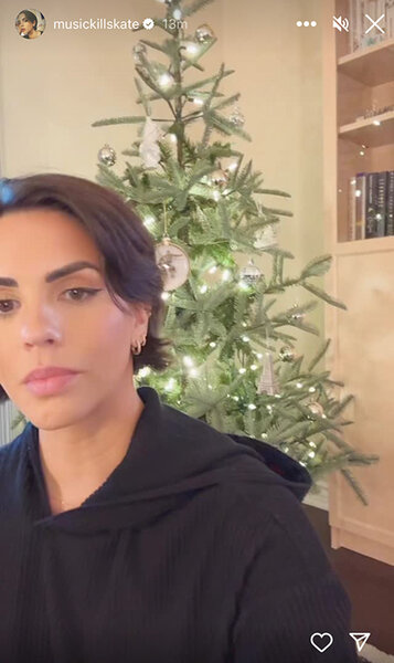 Katie Maloney shows her Christmas tree in her home.