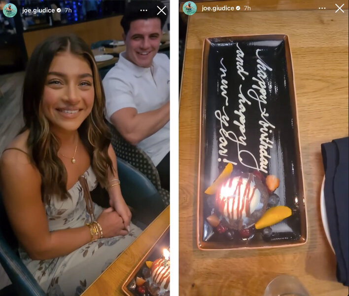 Gia Guidice smiles with her birthday celebration on Joe Guidice's Instagram story.