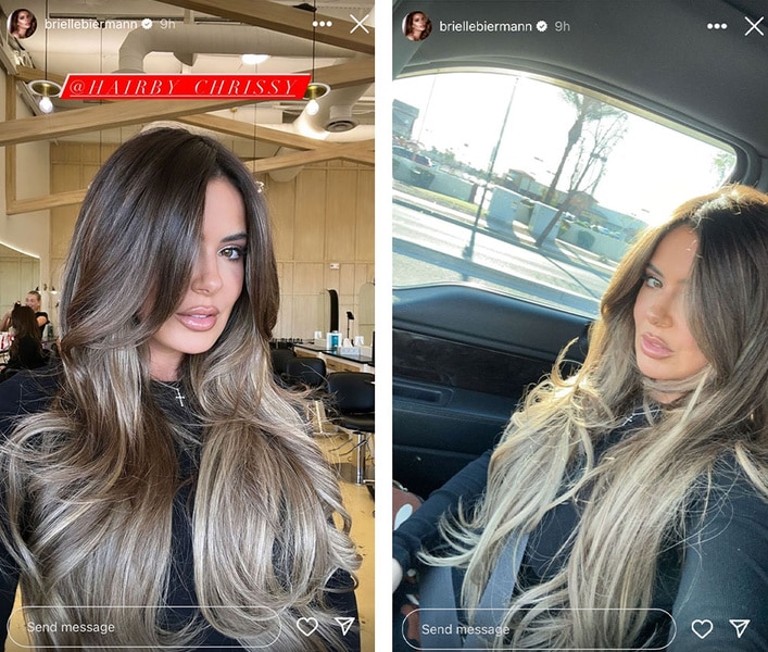 A series of Brielle Biermann with a new hairstyle.
