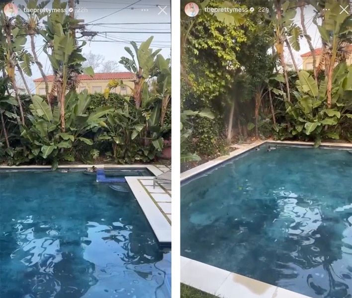 Erika Jayne posts her pool on her Instagram Story.