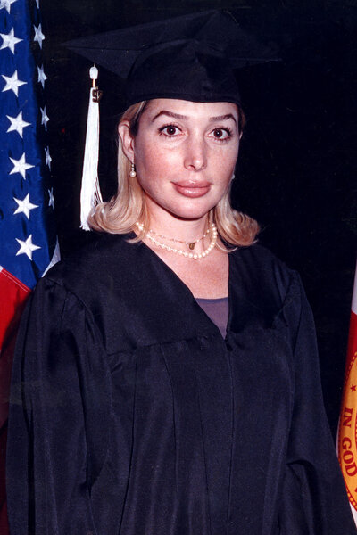 Marysol Patton wearing a graduation gown and cap