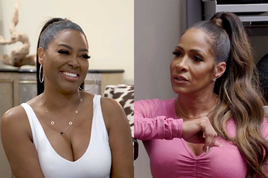 Split image of Kenya Moore and Sheree Whitfield
