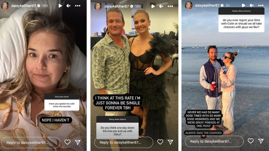 Instagram Stories featuring Daisy Kelliher, Gary King, and Colin MacRae