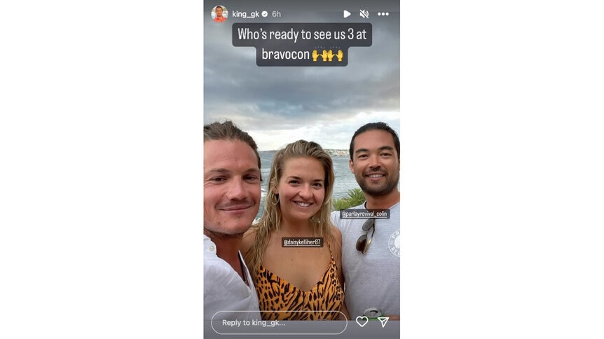 An Instagram Story featuring Gary King, Daisy Kelliher, and Colin MacRae