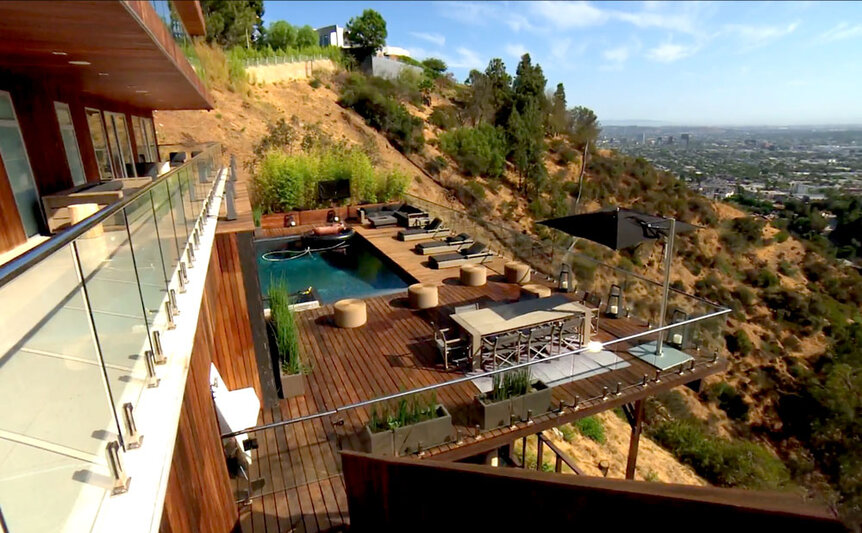The cliffside pool at Teddi Mellencamp’s Hollywood Hills house