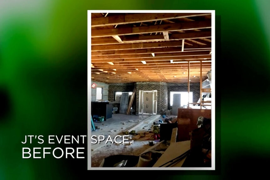 Jarrett Thomas' event space before he began construction on it.