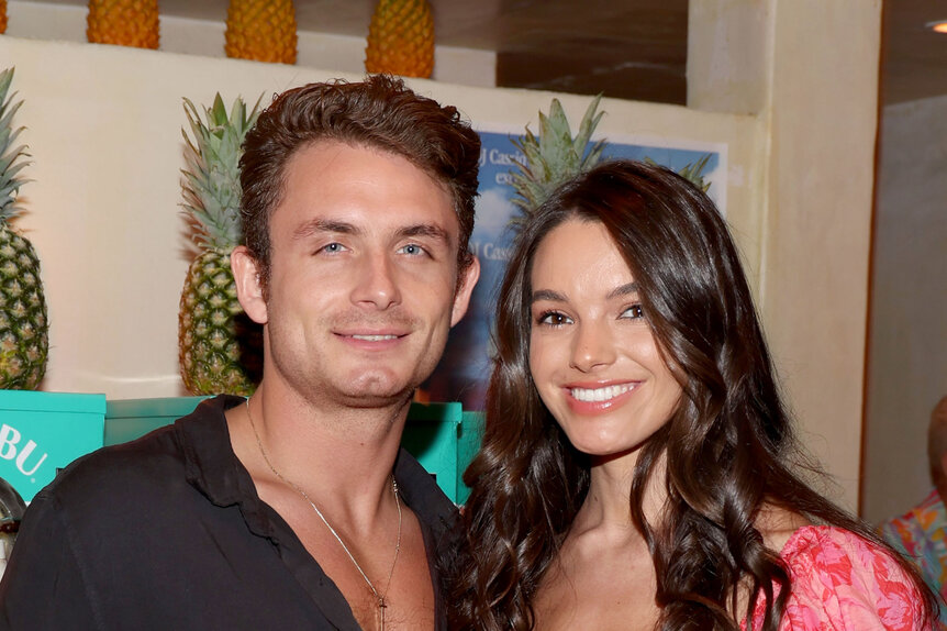 James Kennedy and Ally Lewber smile together at The Hideaway in Los Angeles.