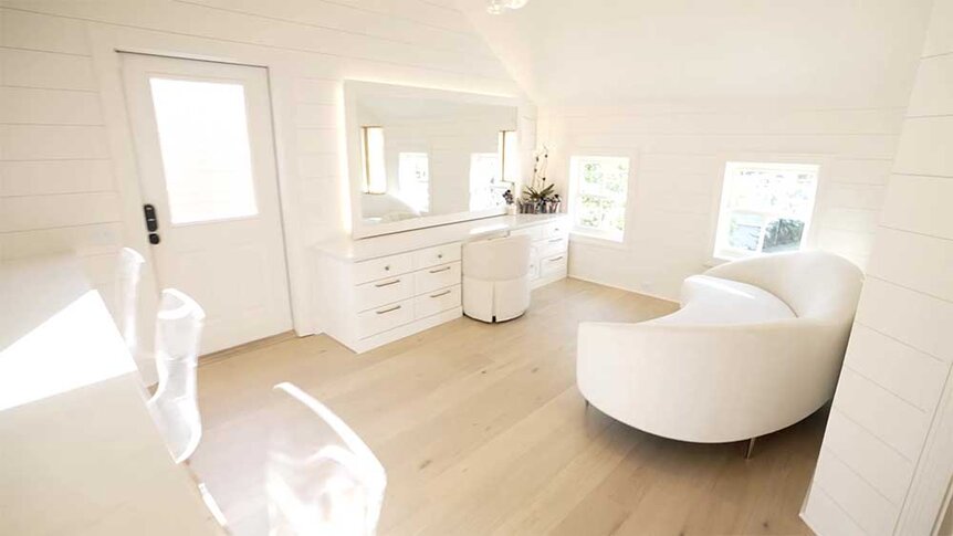Madison LeCroy's all white glam room.