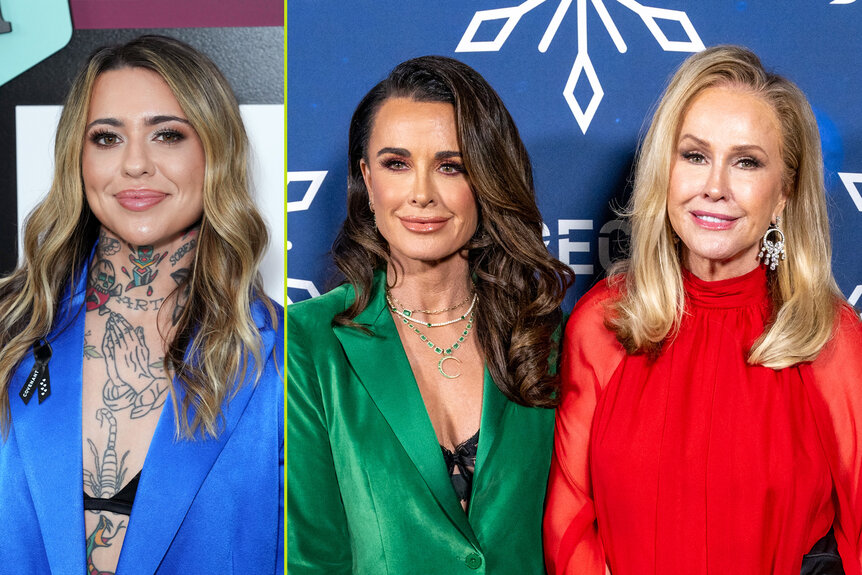 Split of Morgan Wade at the CMT awards, and Kyle Richards with Kathy Richards at a holiday event in LA.