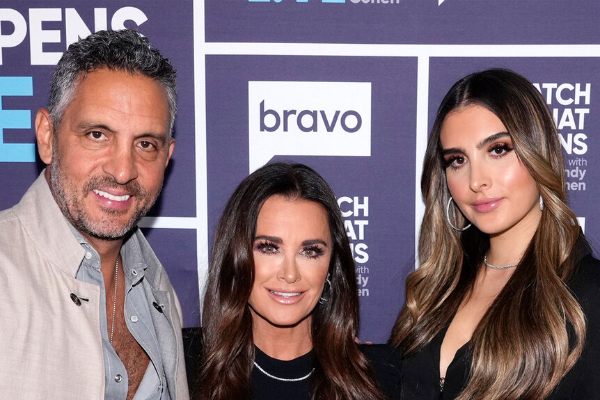Kyle Richards, Mauricio Umansky, and Sophia Umansky, at Watch What Happens Live in New York City.