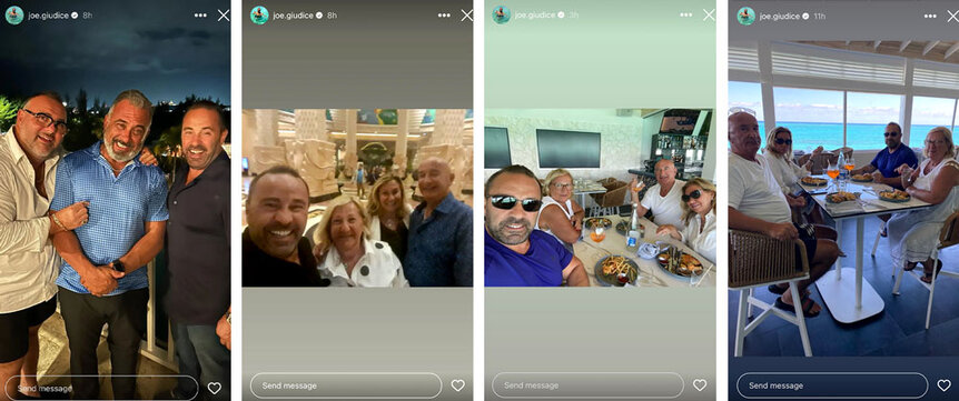 A series of Joe Giudice with friends and family in the Bahamas