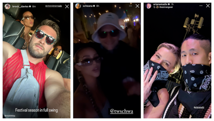 Scheana Shay, Brock Davies, Tom Schwartz, Ariana Madix, and Daniel Wai at Coachella 2024