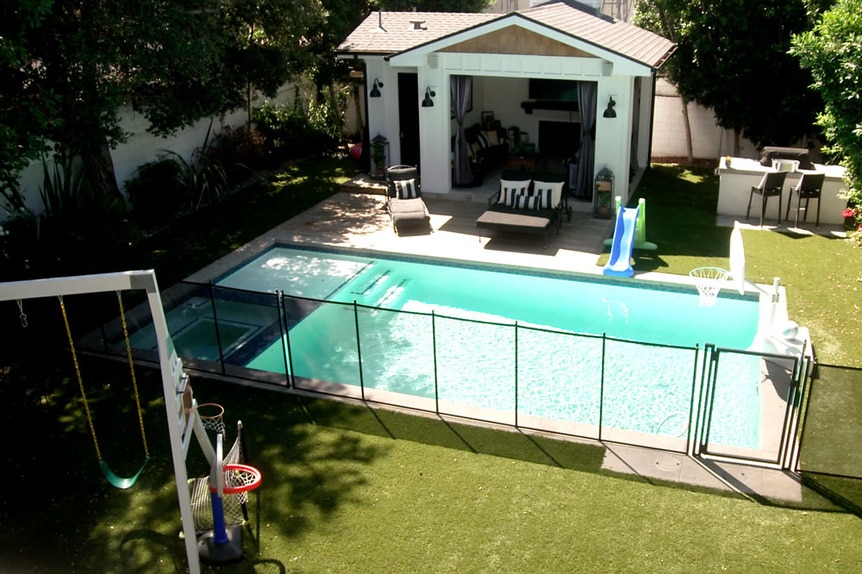 Jax Taylor and Brittany Cartwright's pool and pool house in the Valley