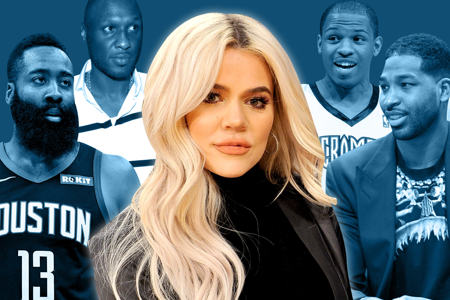 Khloe Kardashian basketball exes: Rashad McCants (Minnesota Timberwolves), Lamar Odom (Los Angeles Lakers), James Harden (Houston Rockets), Tristan Thompson (Cleveland Cavaliers)