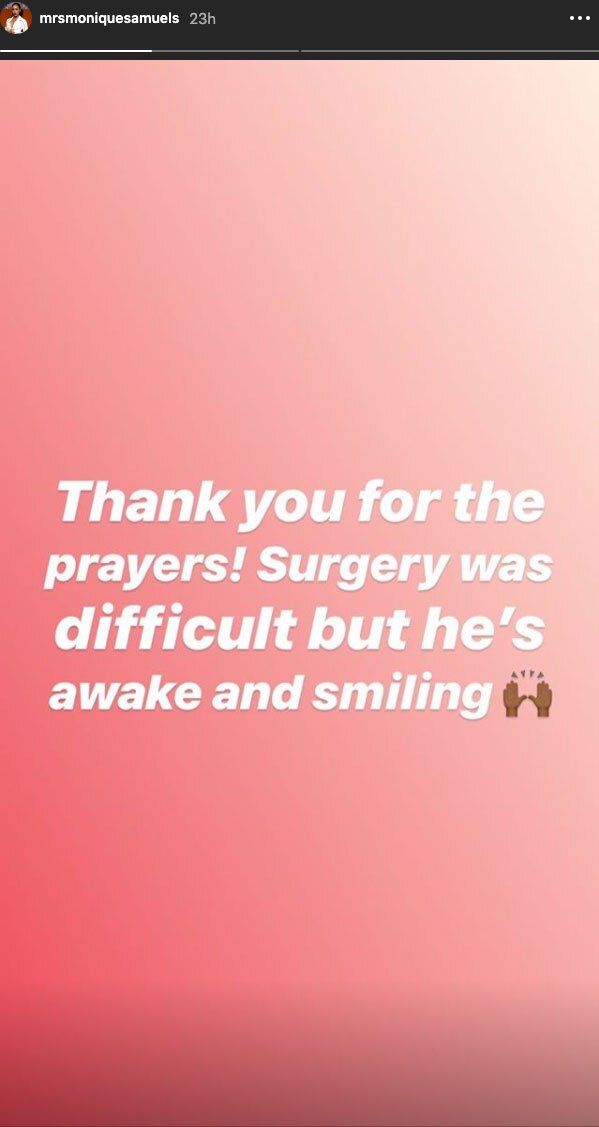 Monique Samuels Thanks Fans After Son's Surgery