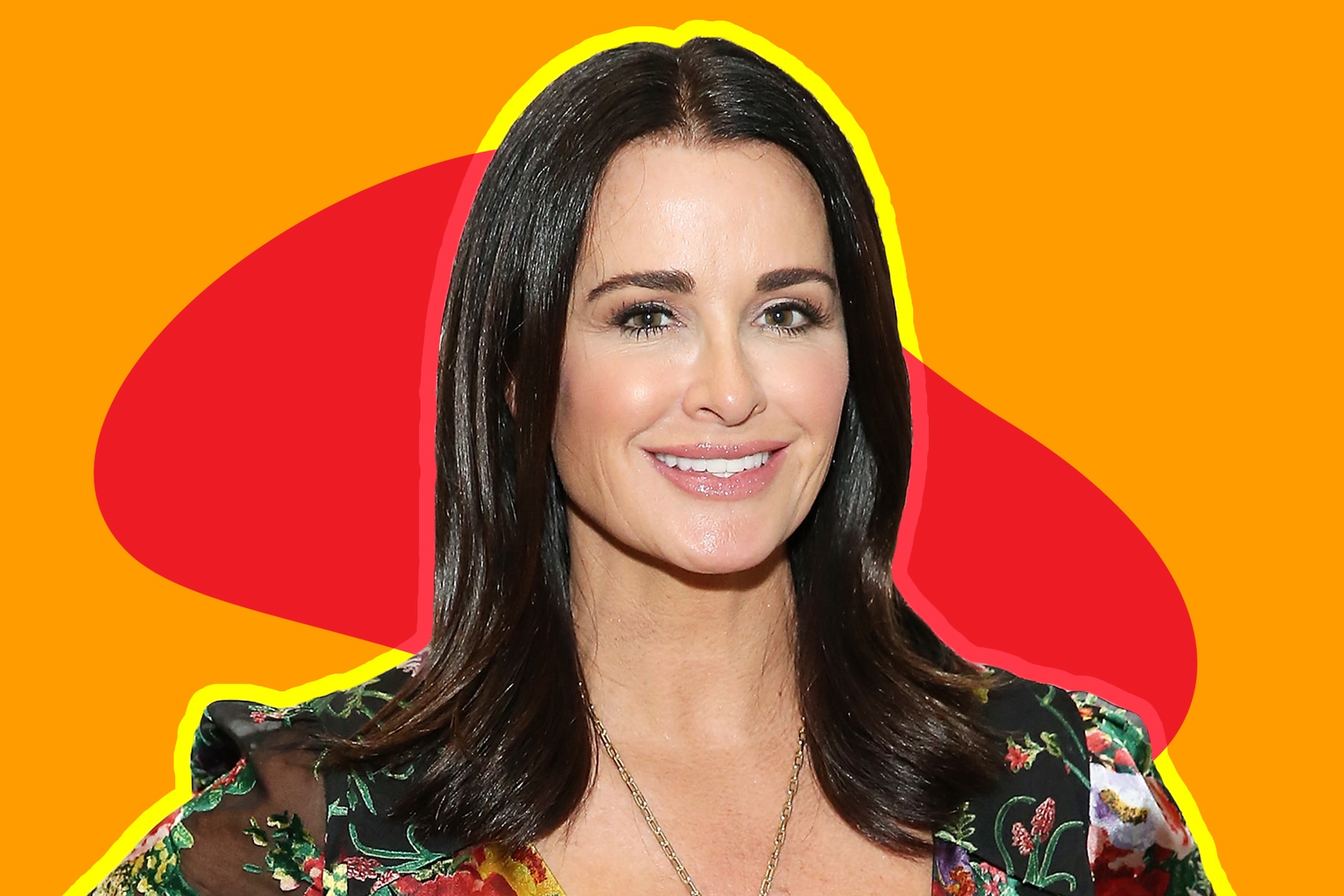 Kyle Richards' Super Curly Hair and Neon Reunion Dress Are '80s G...