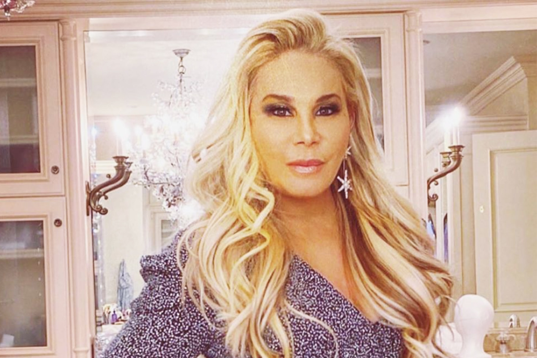 Adrienne Maloof Wears Colorful Hair Clip-In Extensions Style