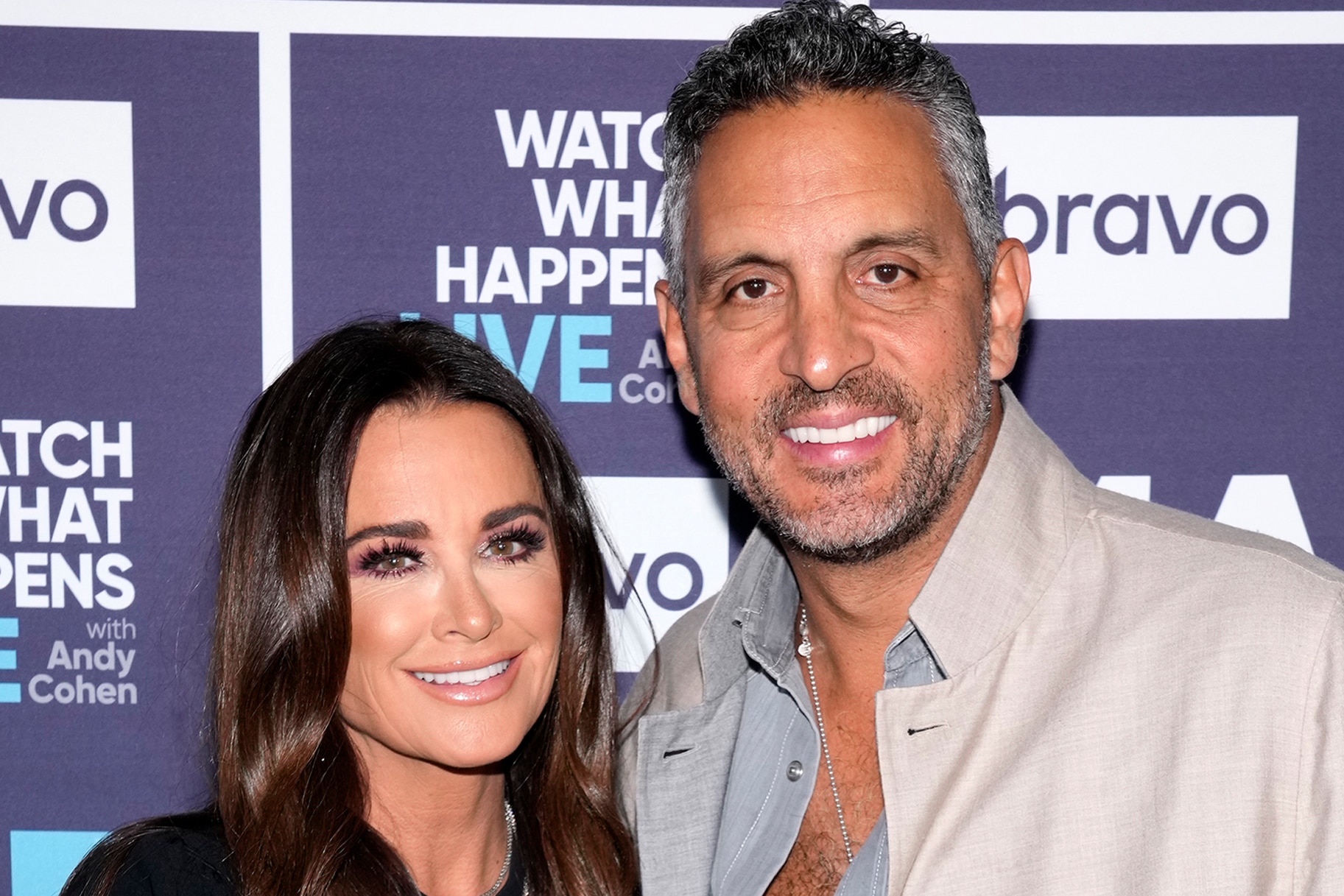 Kyle Richards and Mauricio Umansky at Watch What Happens Live.