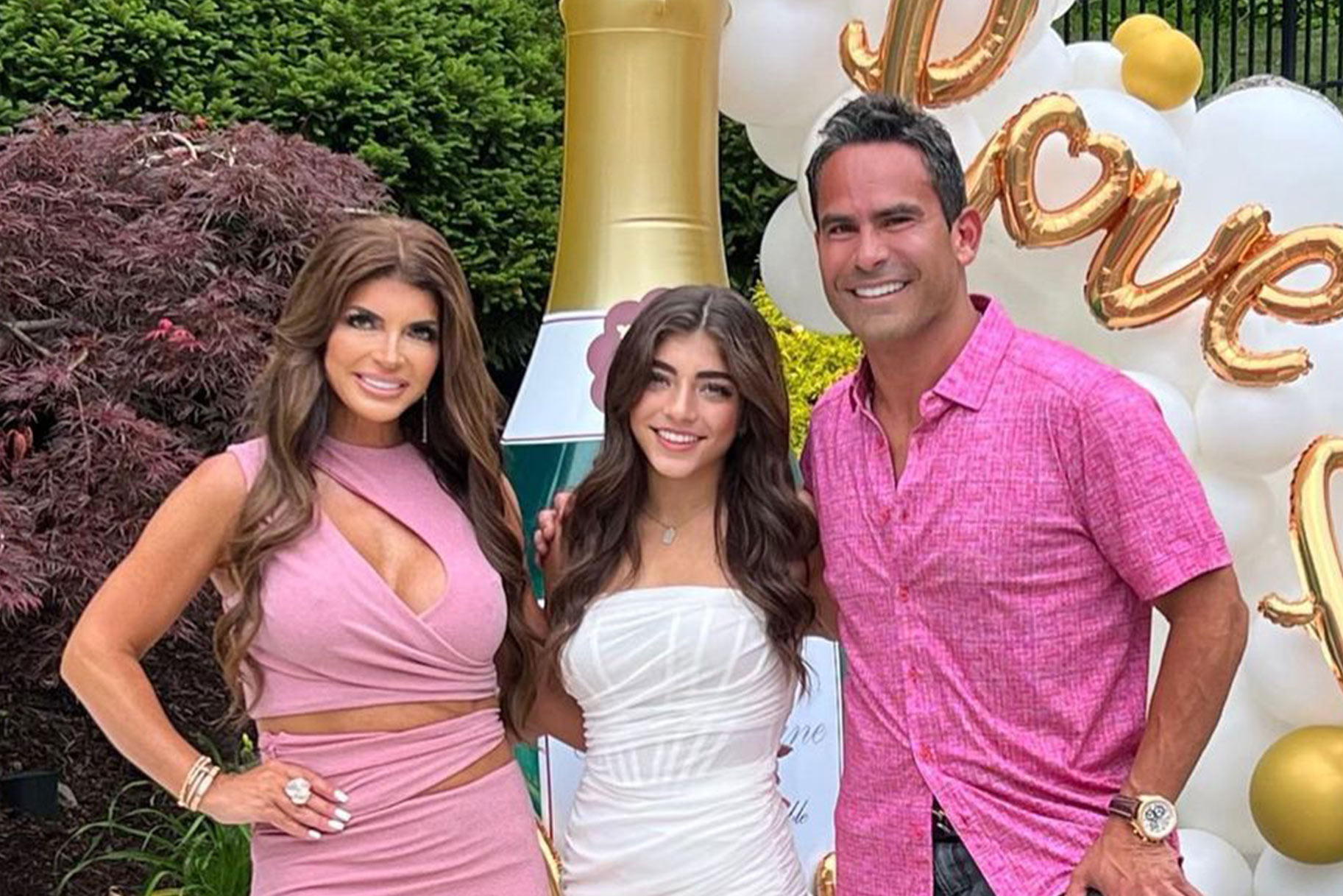 Milania Giudice, Teresa Giudice, and Louie Ruelas of the Real Housewives of New Jersey.